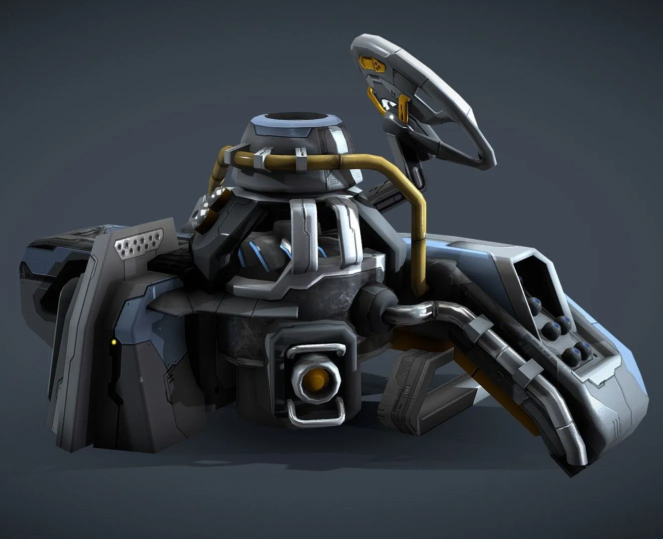 PBR Game 3D Models - Vr Scifi Building 02 Animated
