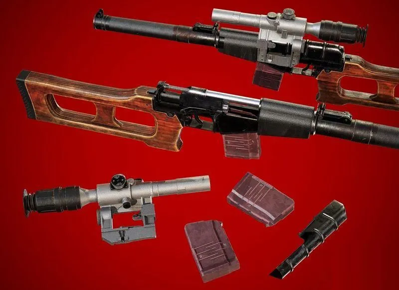 PBR Game 3D Models - VSS Vintorez special sniper rifle