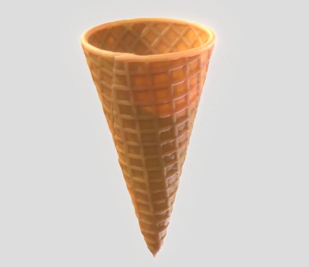 PBR Game 3D Models - Waffle Cone Ice Cream