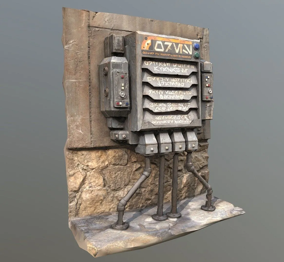 PBR Game 3D Models - Wall Detail From Star Wars Galaxys Edge