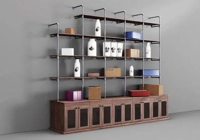 PBR Game 3D Models - Wall Wood Stand