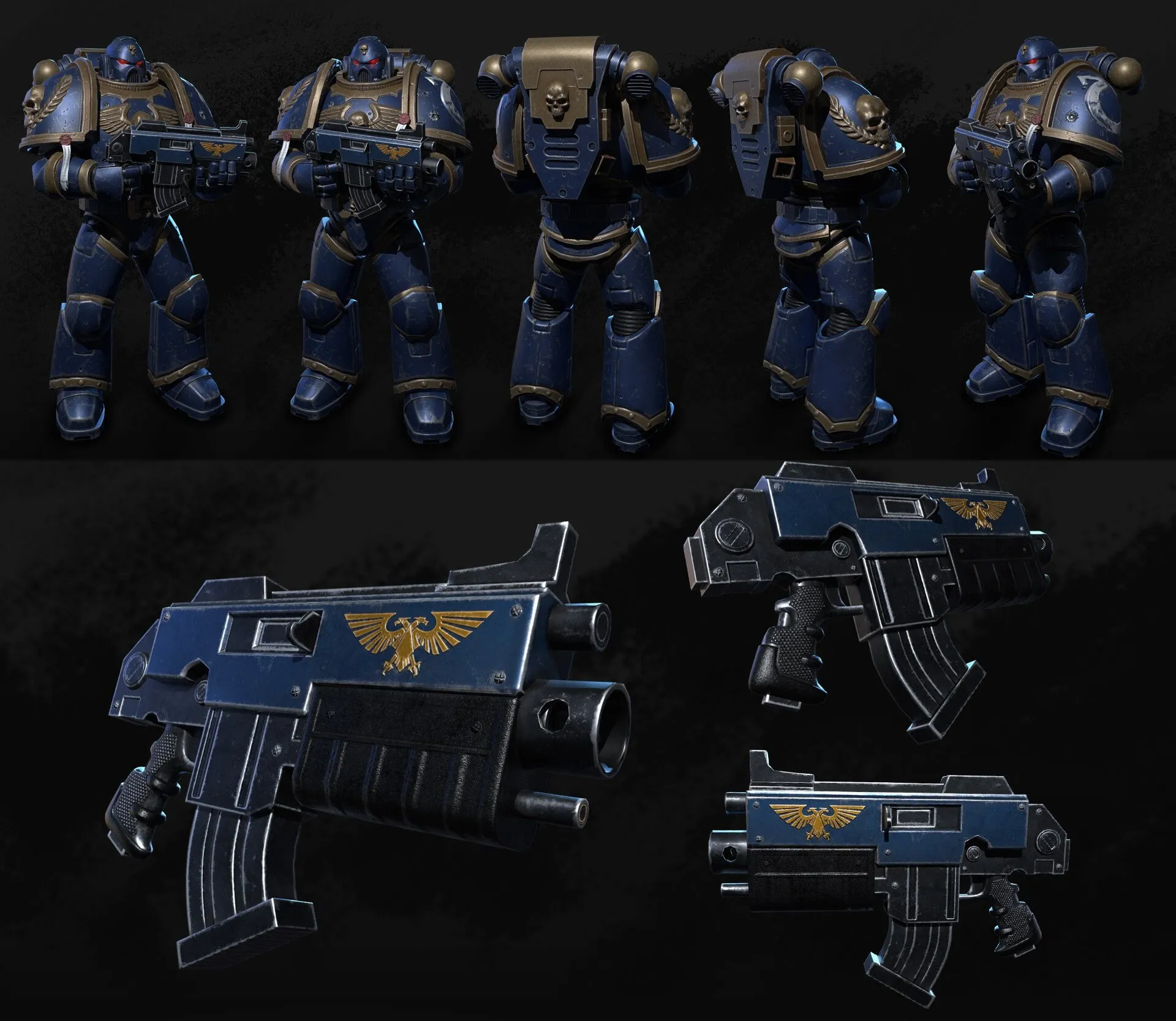 PBR Game 3D Models - Warhammer 40 000 Ultramarine
