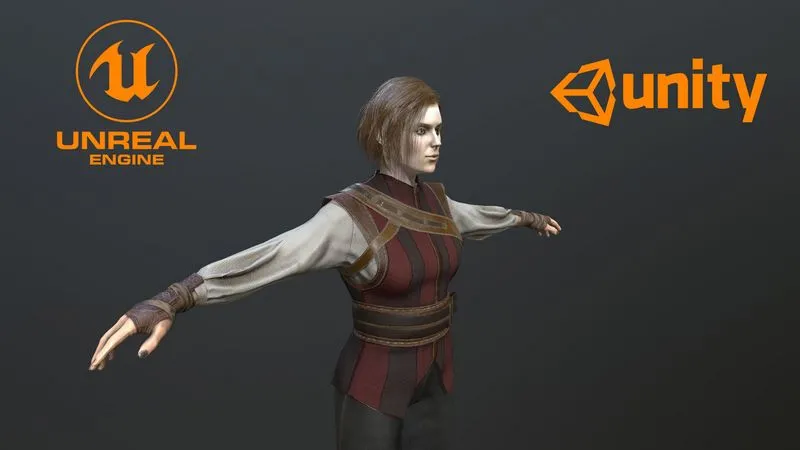 PBR Game 3D Models - Warrior Girl