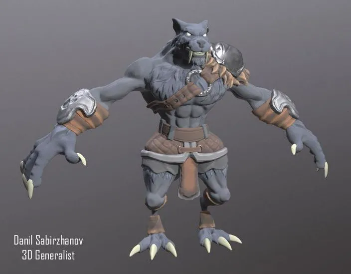 PBR Game 3D Models - Werewolf humanoid creature