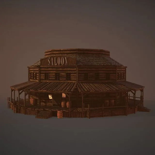 PBR Game 3D Models - Western Saloon