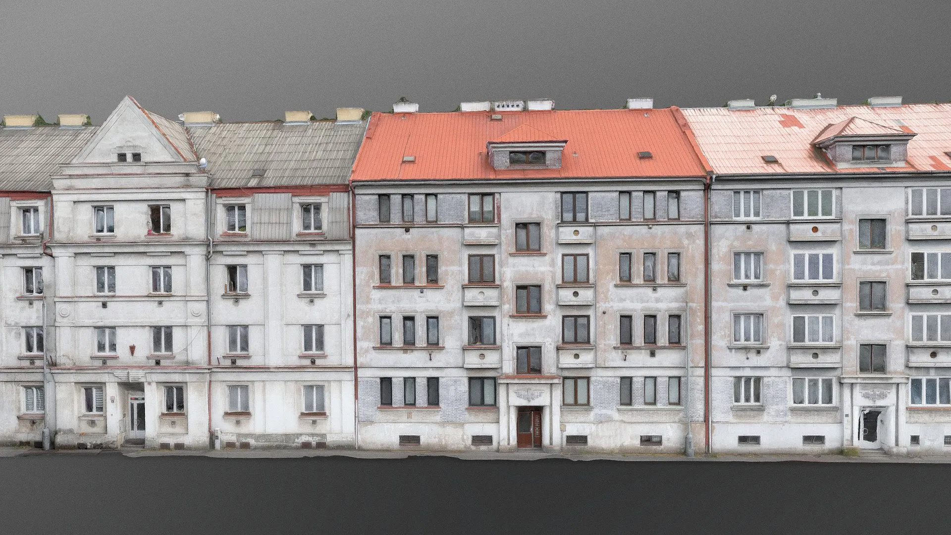 PBR Game 3D Models - White Houses Street