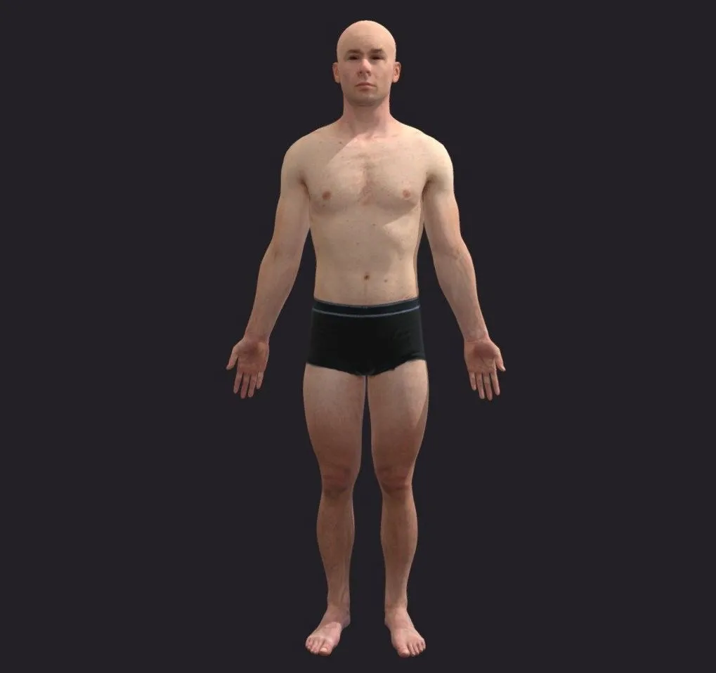 PBR Game 3D Models - White Skinny Male
