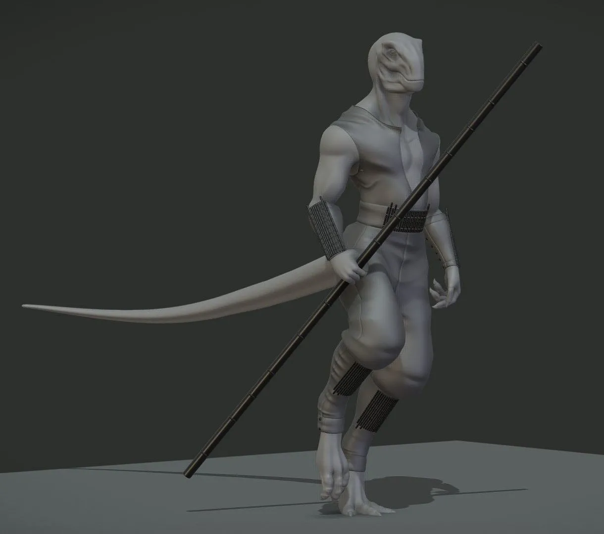 PBR Game 3D Models - Wip 03 Anthroposaurus Clothes