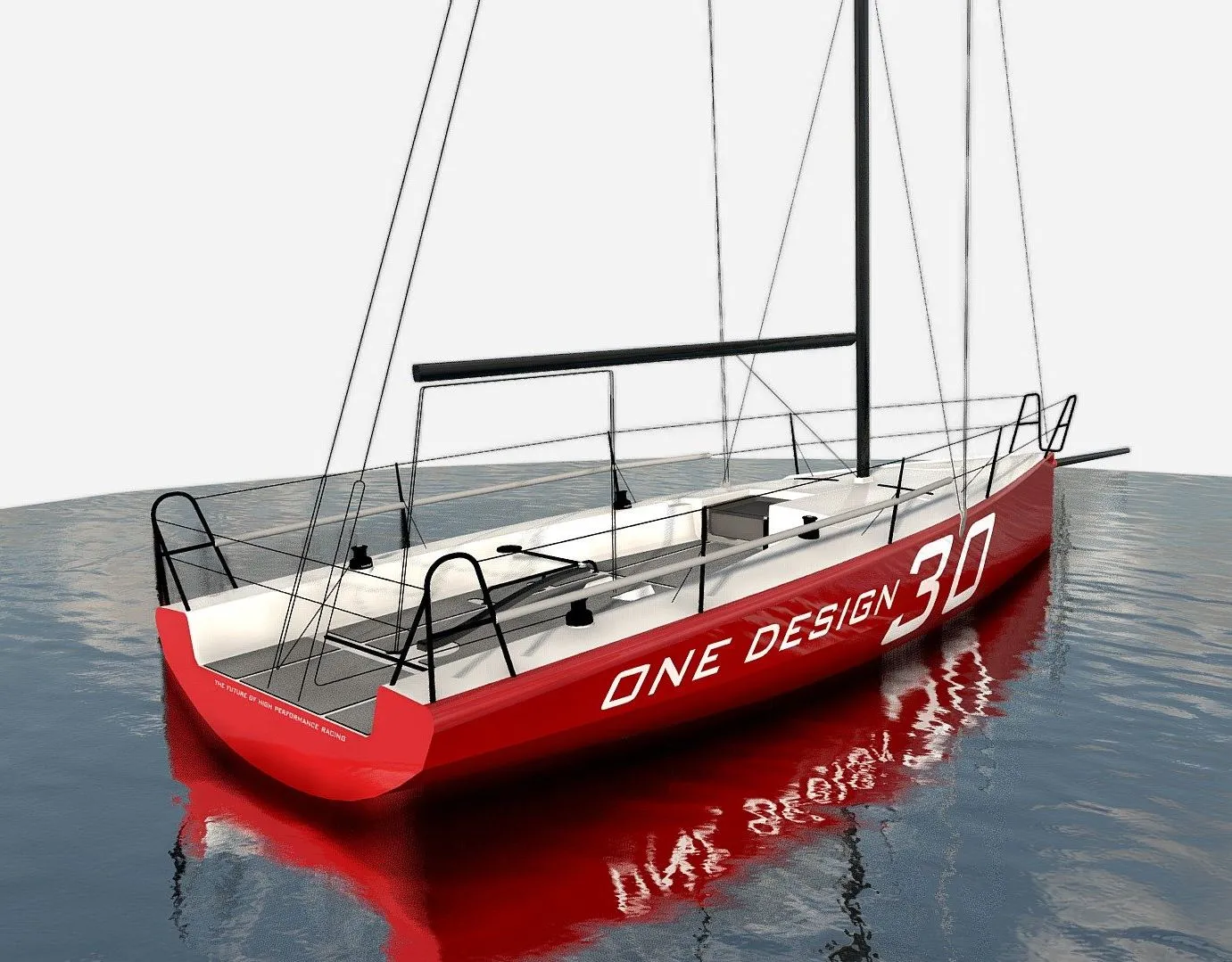 PBR Game 3D Models - Wip 30Ft One Design Racing Yacht Cc30