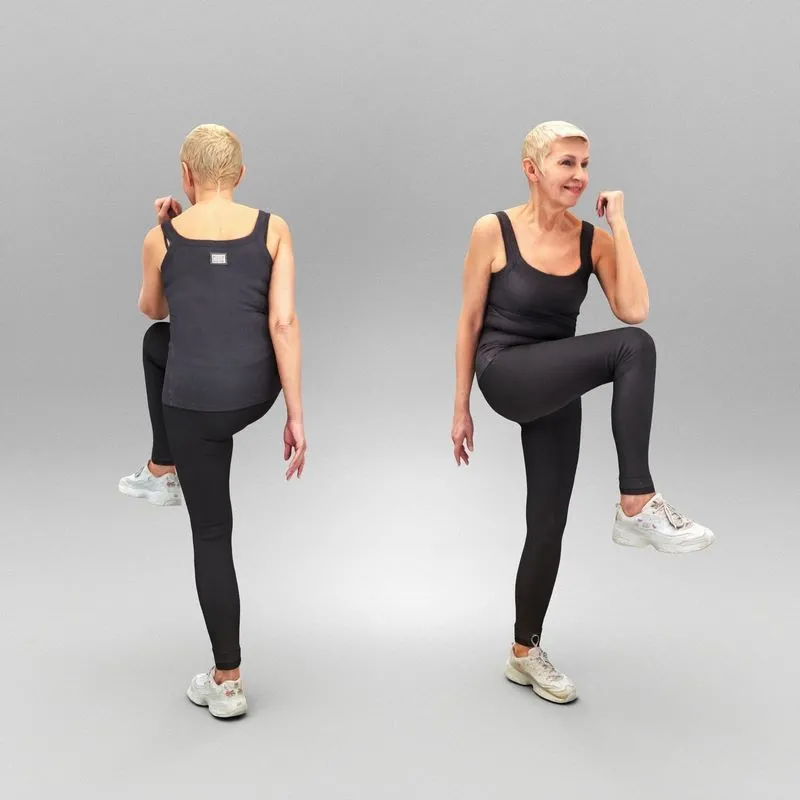 PBR Game 3D Models - Woman doing fitness exercise 328