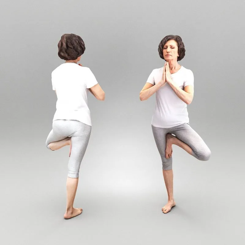 PBR Game 3D Models - Woman in meditation pose 345