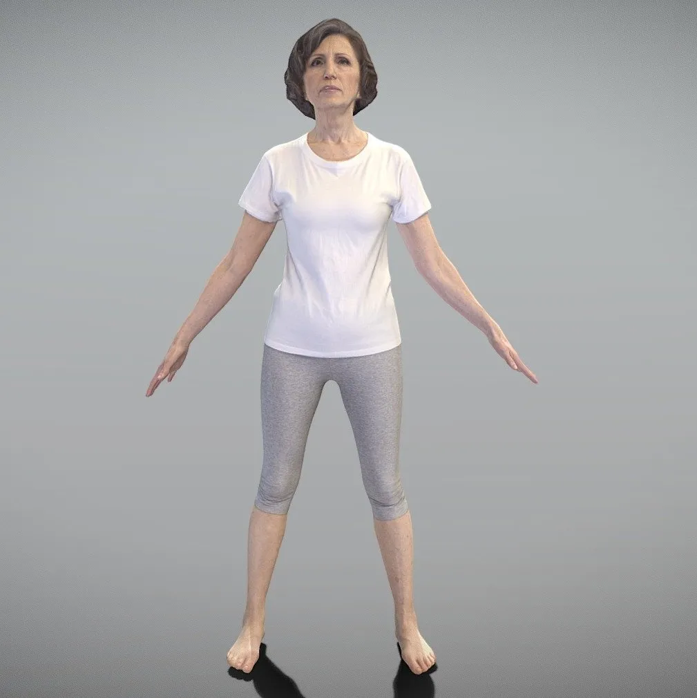 PBR Game 3D Models - Woman In Sportswear Ready For Rigging 374