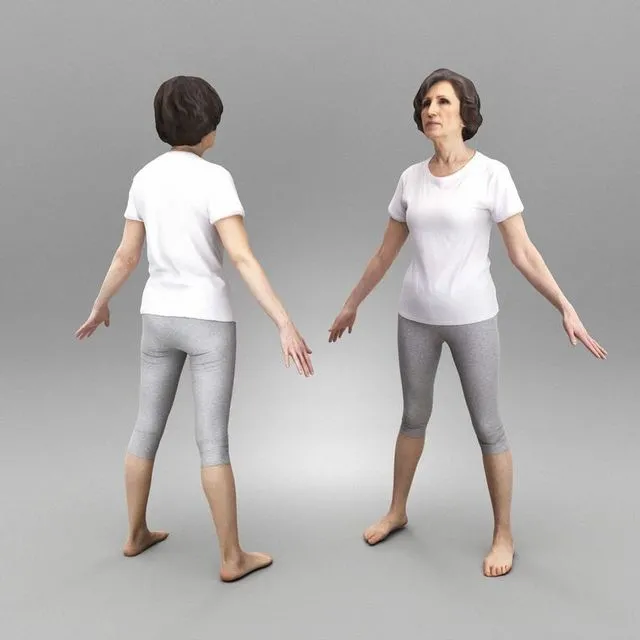 PBR Game 3D Models - Woman in sportswear ready for rigging 374