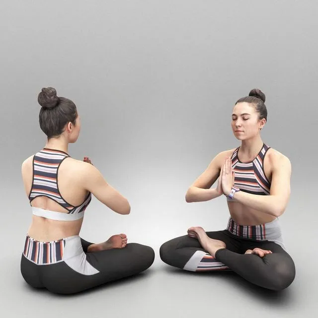 PBR Game 3D Models - Woman in yoga pose 327