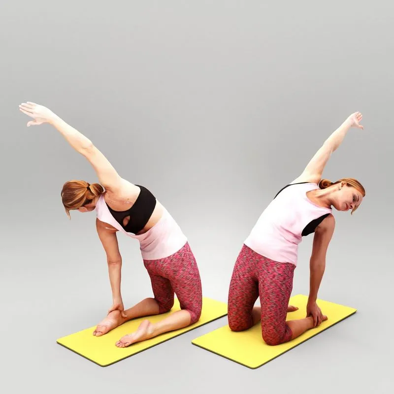 PBR Game 3D Models - Woman in yoga pose 439