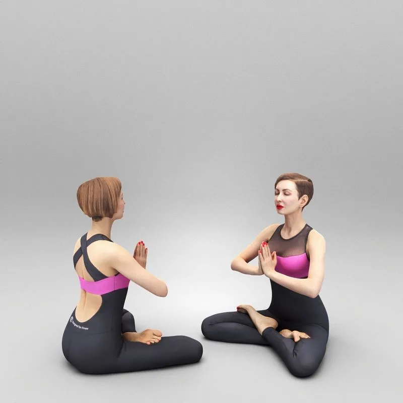 PBR Game 3D Models - Woman practicing yoga 339