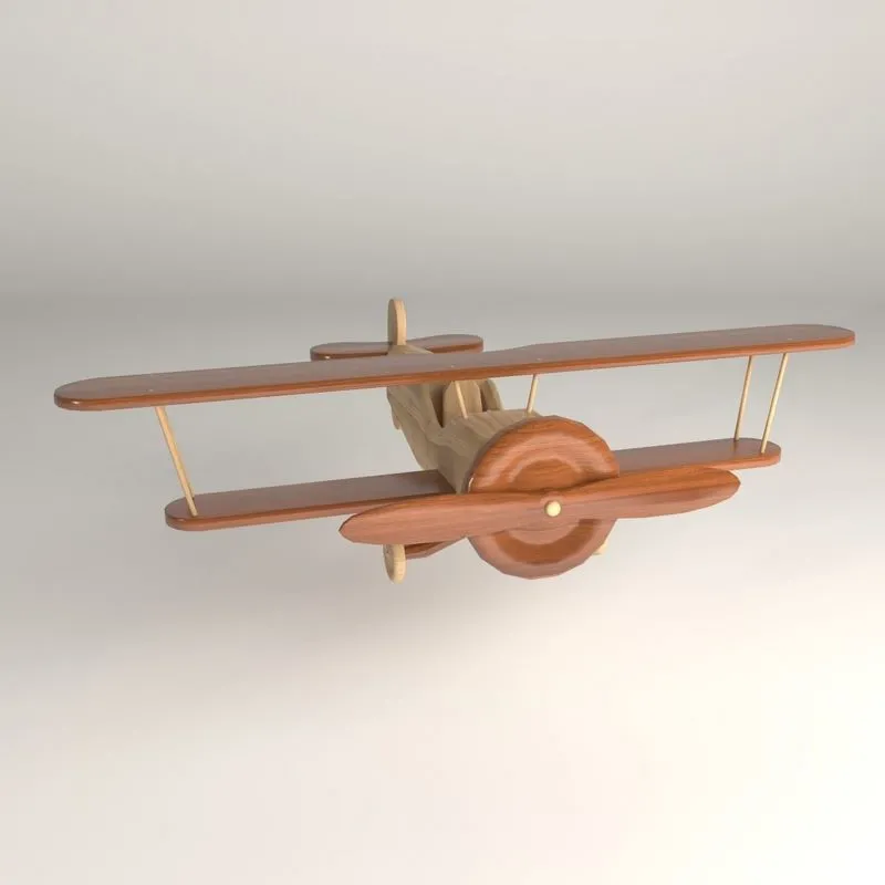 PBR Game 3D Models - Wooden Aircraft Toy