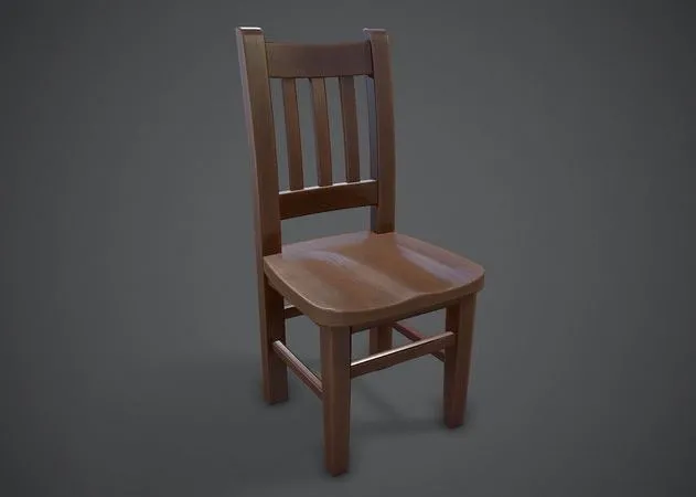 PBR Game 3D Models - Wooden Chair
