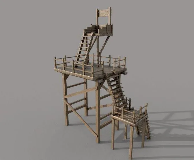 PBR Game 3D Models - Wooden Watch Tower