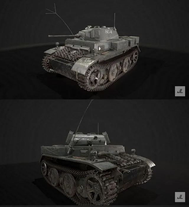 PBR Game 3D Models - WW2 Tank