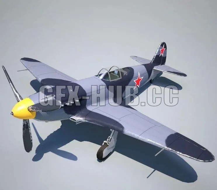 PBR Game 3D Models - Yak-3 spitfire fighter plane – spitfire fighter plane