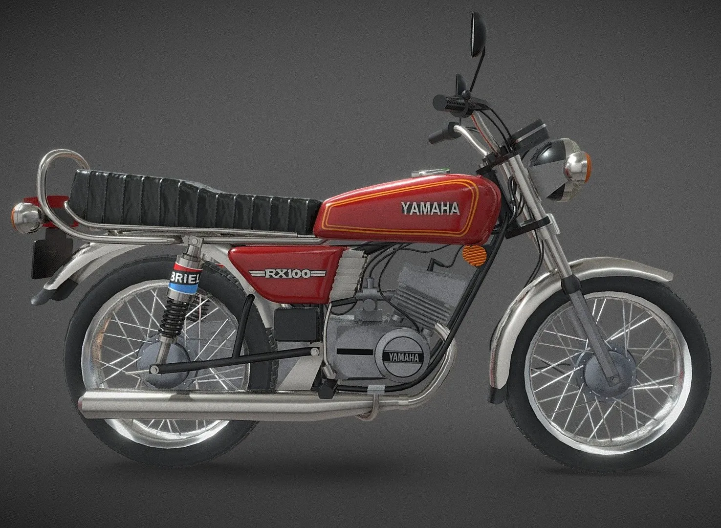 PBR Game 3D Models - Yamaha Rx100 Vintage Bike Motorcycle