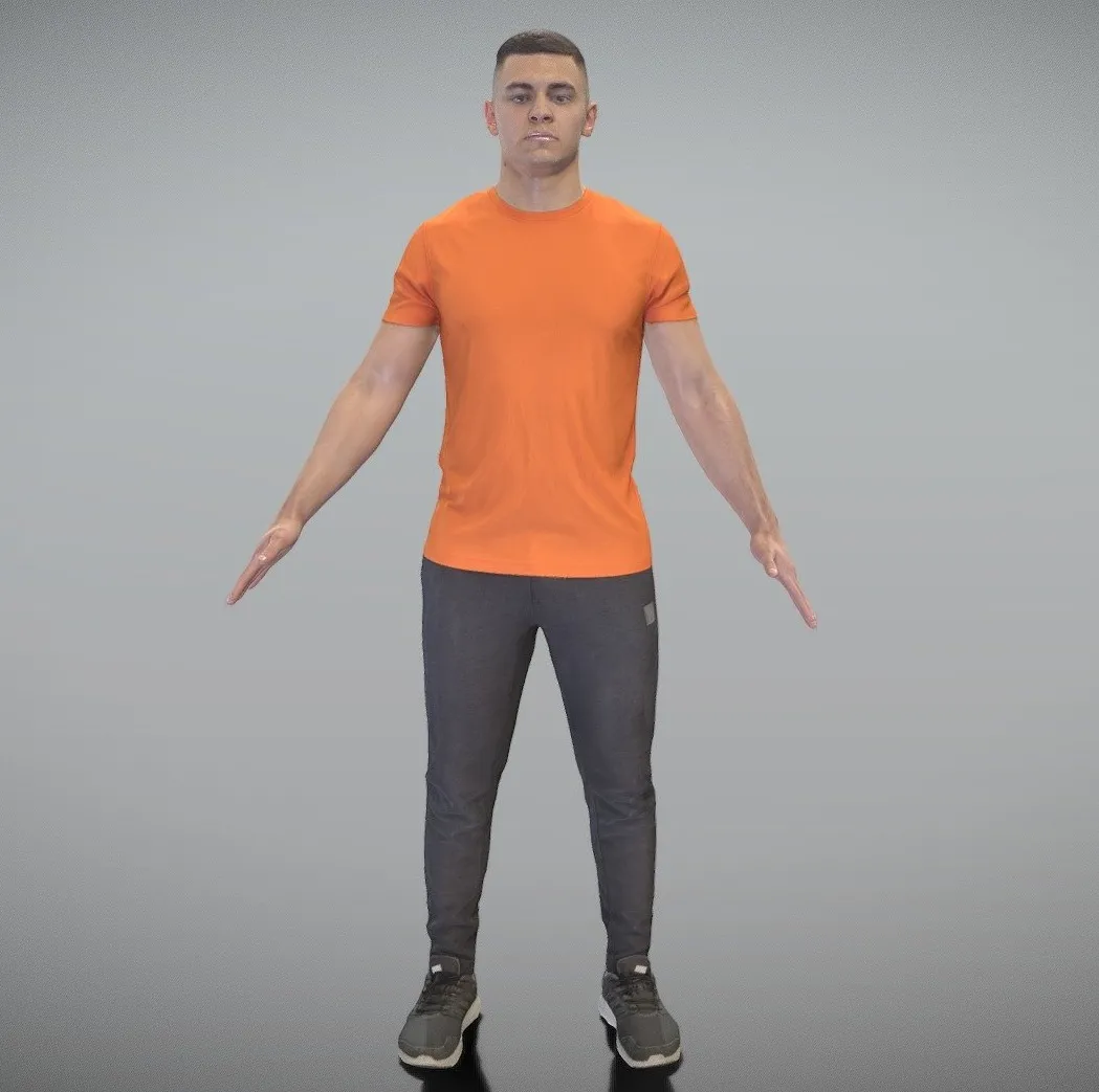 PBR Game 3D Models - Young Man In Sportswear Ready For Rigging 353