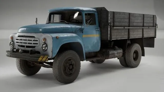 PBR Game 3D Models - ZIL-130 Soviet Flatbed Truck