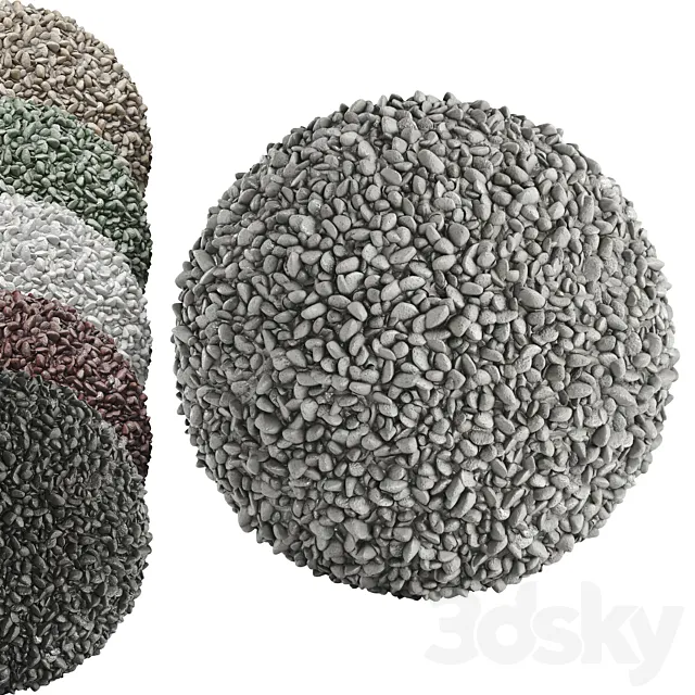 PBR Gravel 02 | 4k | PNG | Seamless | +SBSAR 3D Model