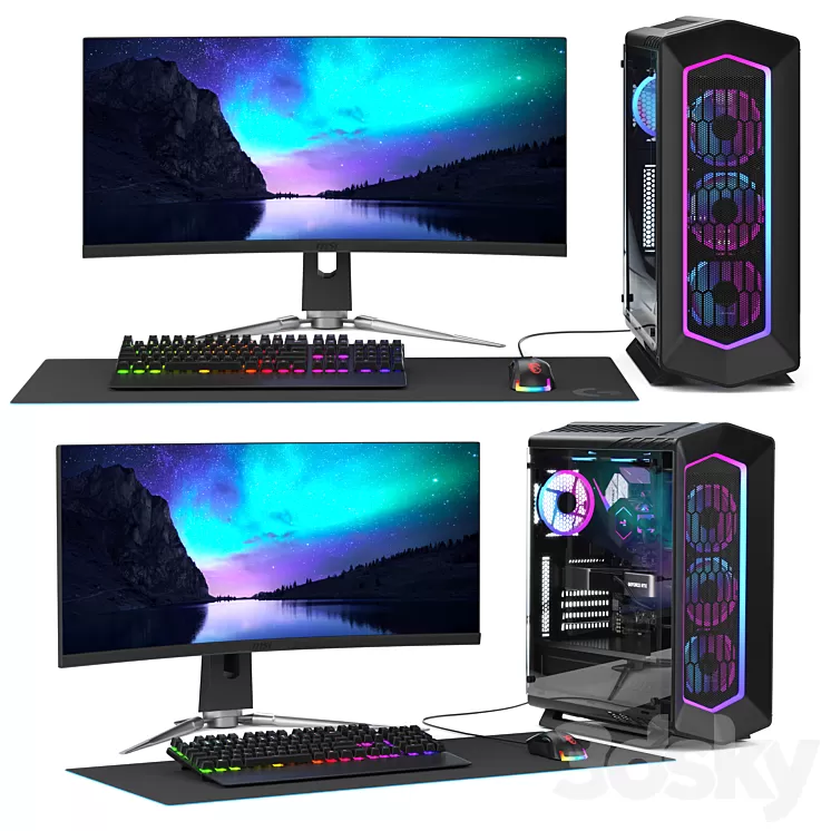 PC Gamer Set 2 3D Model