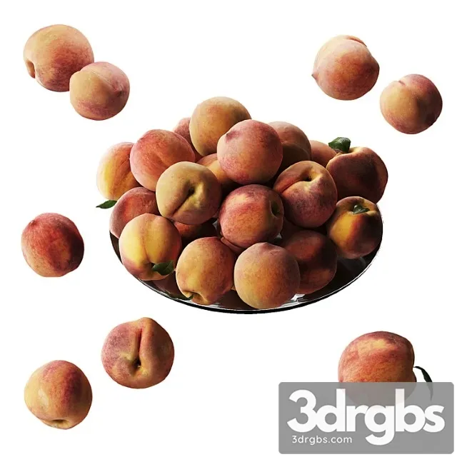 Peaches on a plate 3D Model Free
