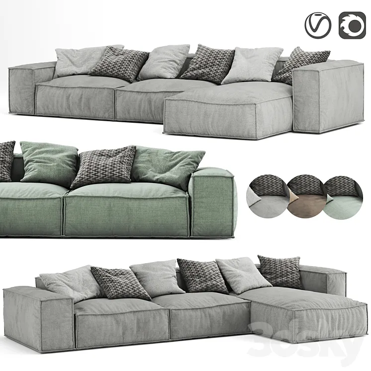 peanut b sofa 3D Model Free