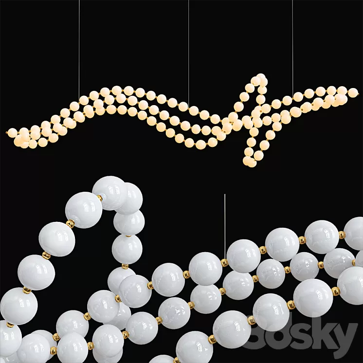 Pearl Necklace Chandelier 3D Model Free