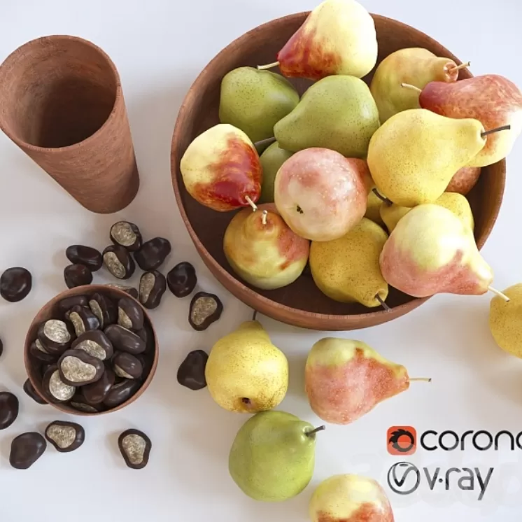 Pears and chestnuts 3D Model