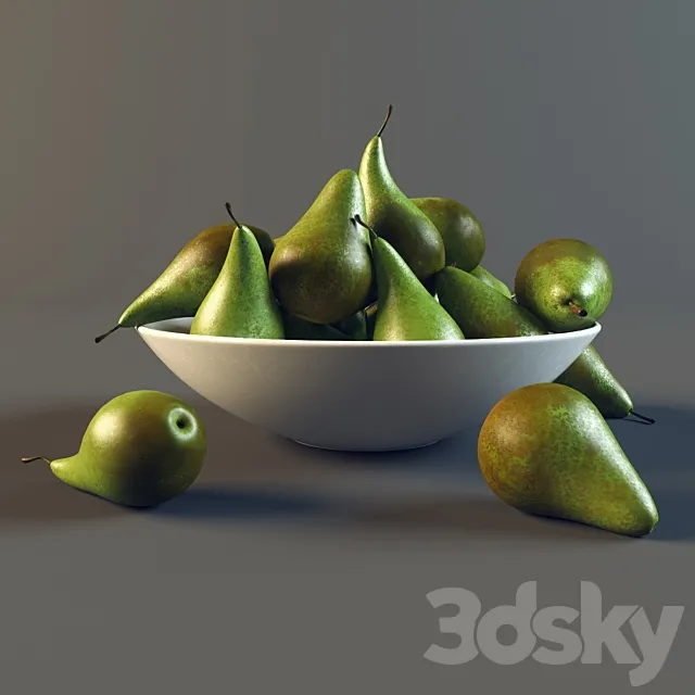 Pears in a plate 3DModel