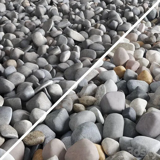 Pebble color road 3D Model