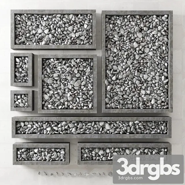 Pebble Form Galka V Kvadratnykh Formakh 3D Model Download