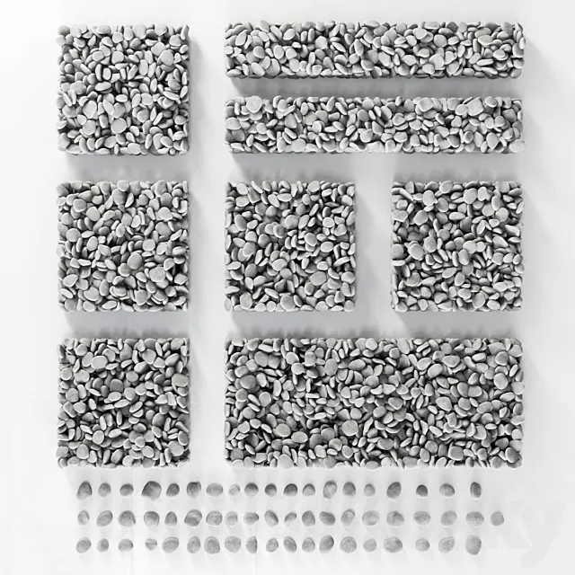 Pebble low n6 three White 3D Model