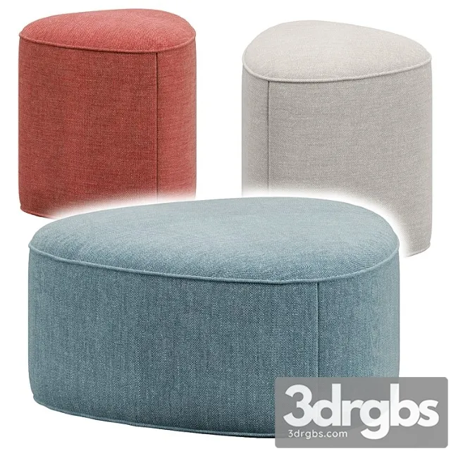 Pebble ottoman 2 3D Model Free