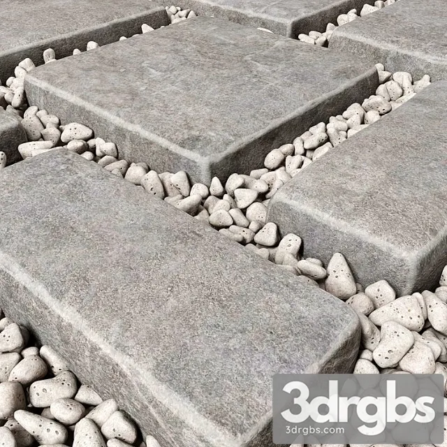 Pebble Paving 3D Model Free