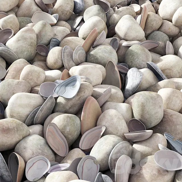 Pebble sea _ Sea pebbles 3D Model