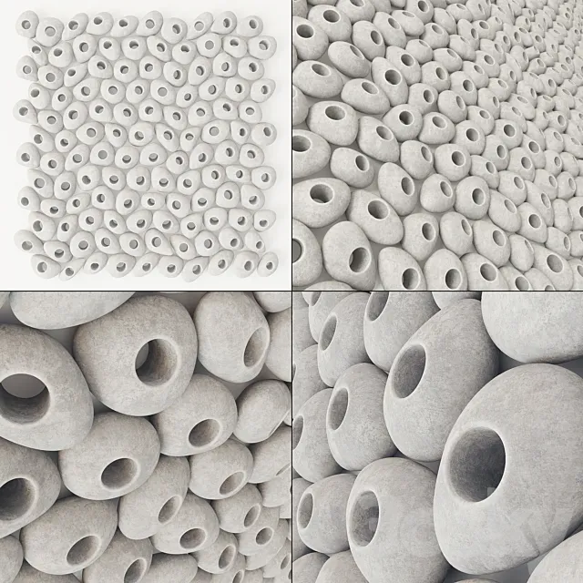 Pebble smooth hole tile n1 3DModel