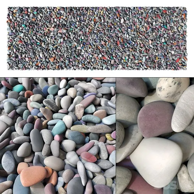 Pebble smooth low n14 Small smooth pebble No. 14 3D Model