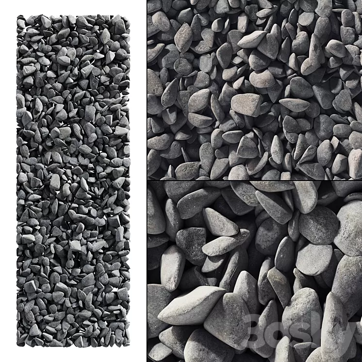 Pebble smooth splinter decor road n2 3D Model