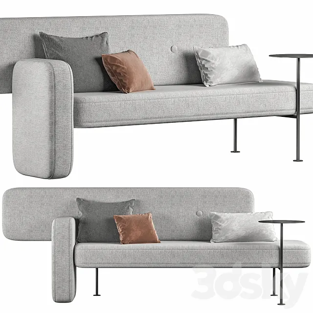 Pebble sofa gray 3DModel