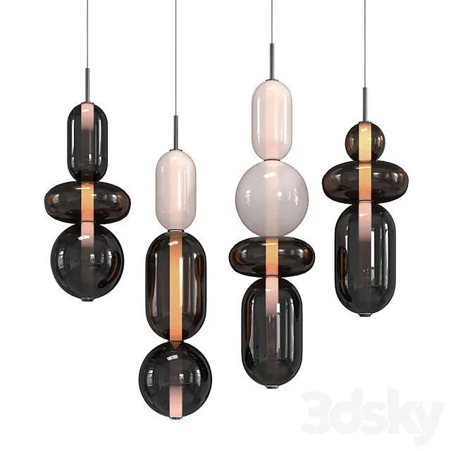 Pebbles cor pendant 3D Model