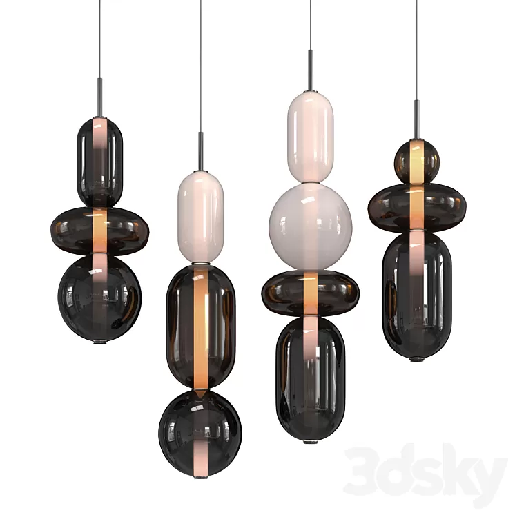 Pebbles cor pendant 3D Model Free