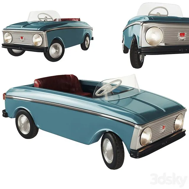 Pedal car Moskvich 3D Model