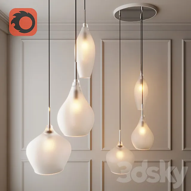 Pedant glass lamp matte 3D Model