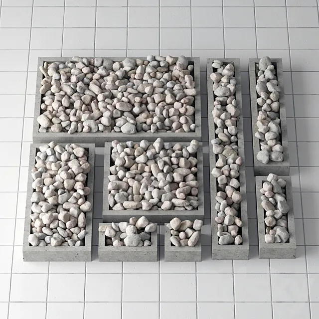 Pedestal stone pebble collection 3D Model